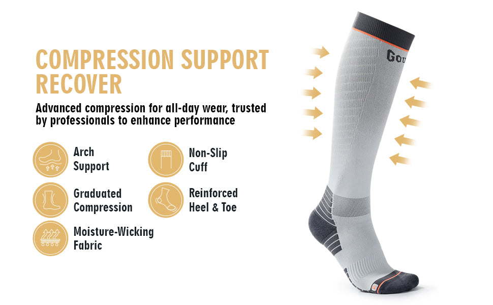 Calcetines de compresión graduada de 20-30 mmHg, paquete de dos
