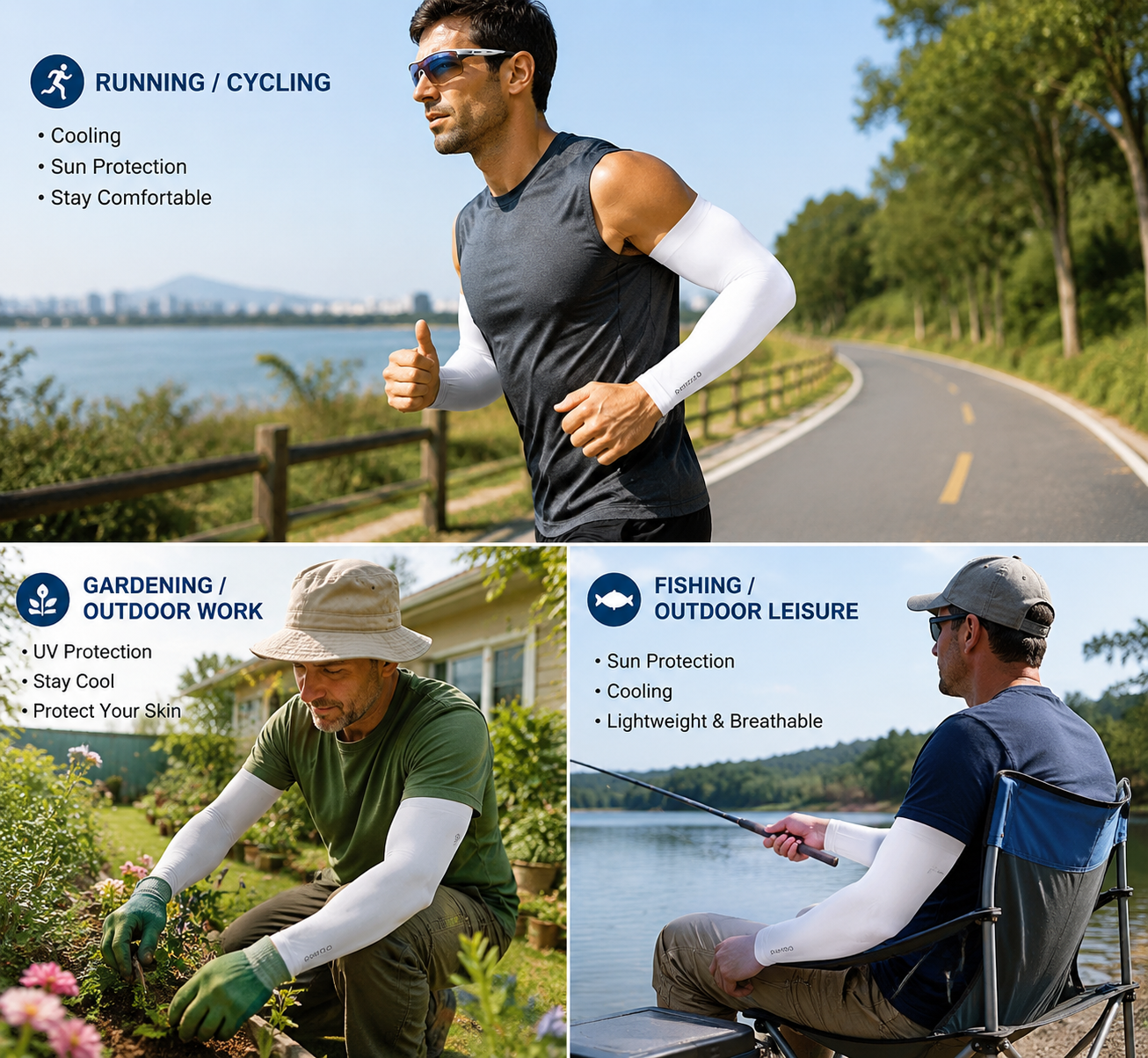 GOUNOD Sun Protection Cooling Arm Sleeves with Thumb Holes BXTZ