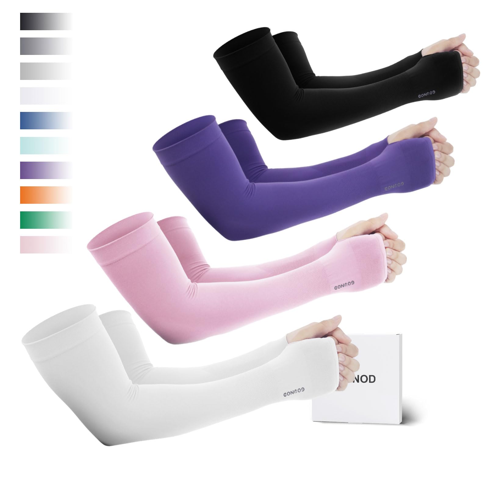 GOUNOD Sun Protection Cooling Arm Sleeves with Thumb Holes BXTZ