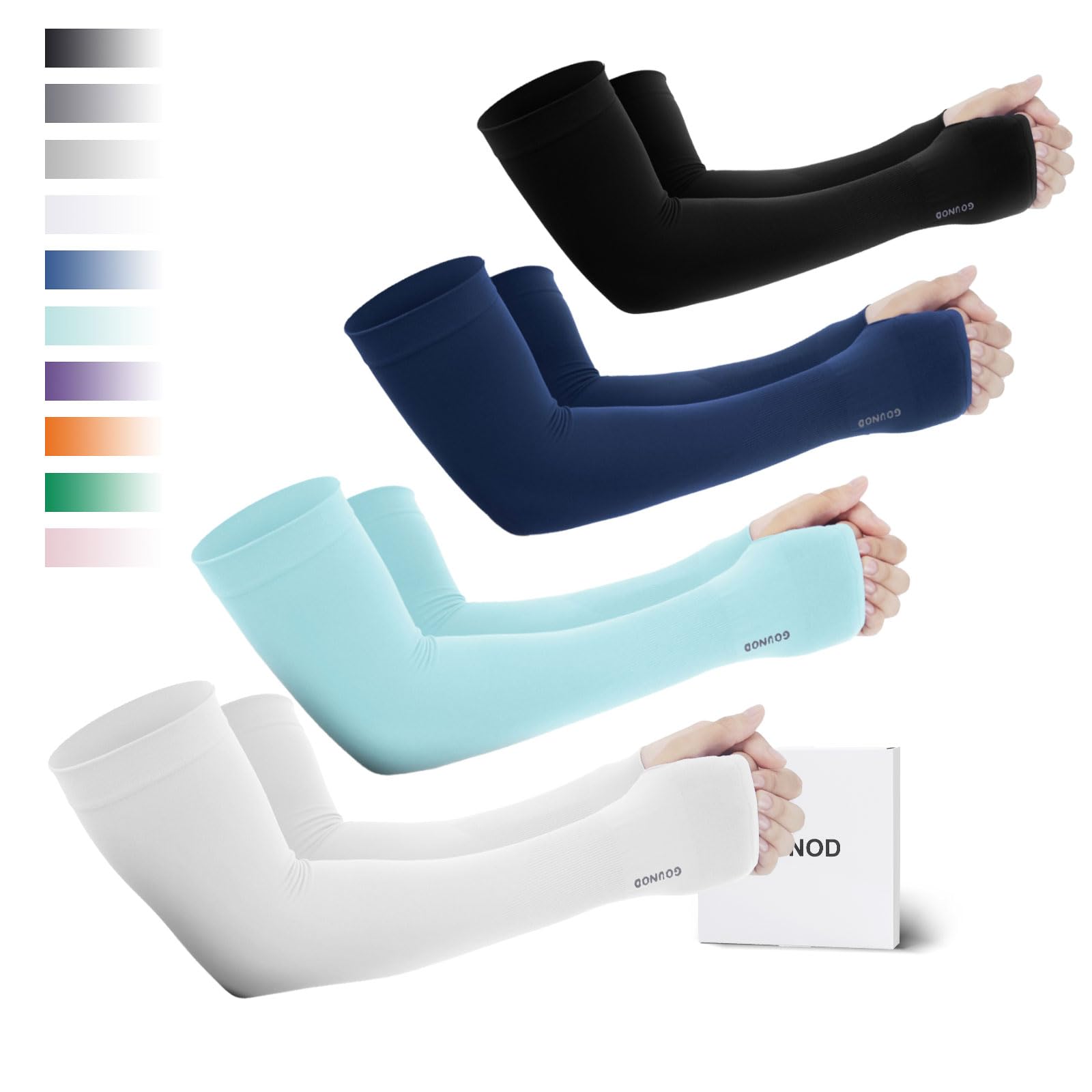 GOUNOD Sun Protection Cooling Arm Sleeves with Thumb Holes BXTZ