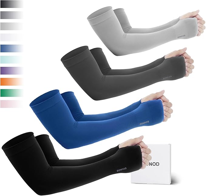 GOUNOD Sun Protection Cooling Arm Sleeves with Thumb Holes 1 Pair