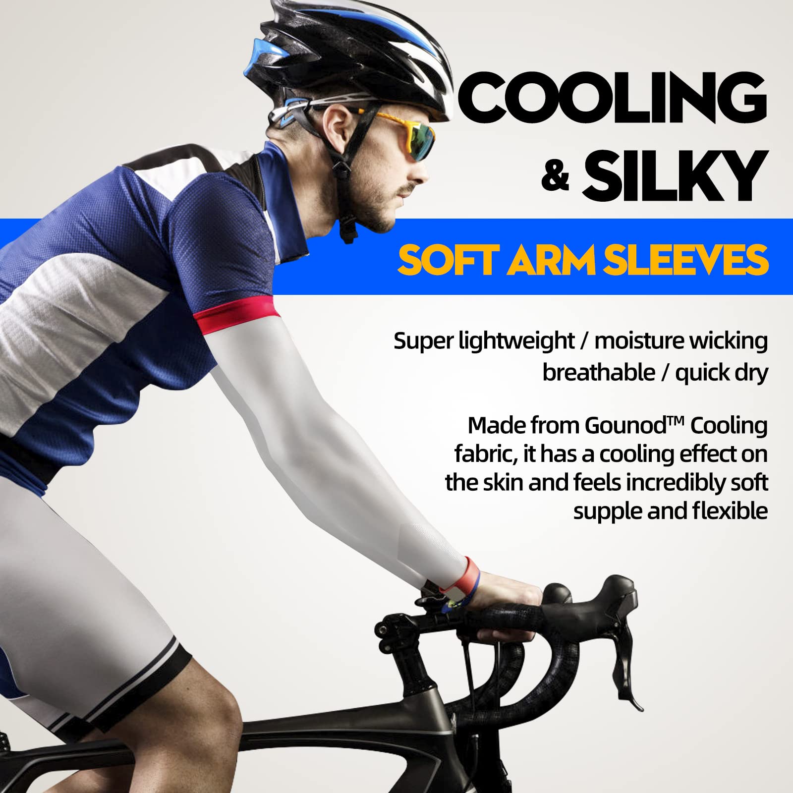 GOUNOD Plain Cuff Cooling Arm Sleeves UV Protection BXPK