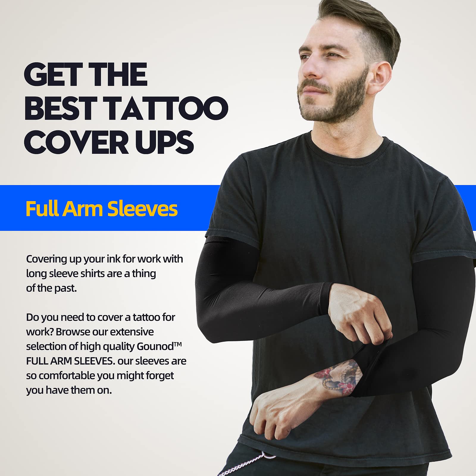 GOUNOD Plain Cuff Cooling Arm Sleeves UV Protection BXPK