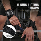 GOUNOD Lifting Wrist Straps with D Ring for Weightlifting & Gym ZLD005