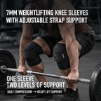 GOUNOD Knee Sleeves for Weightlifting with Wraparound Straps 7mm HX012