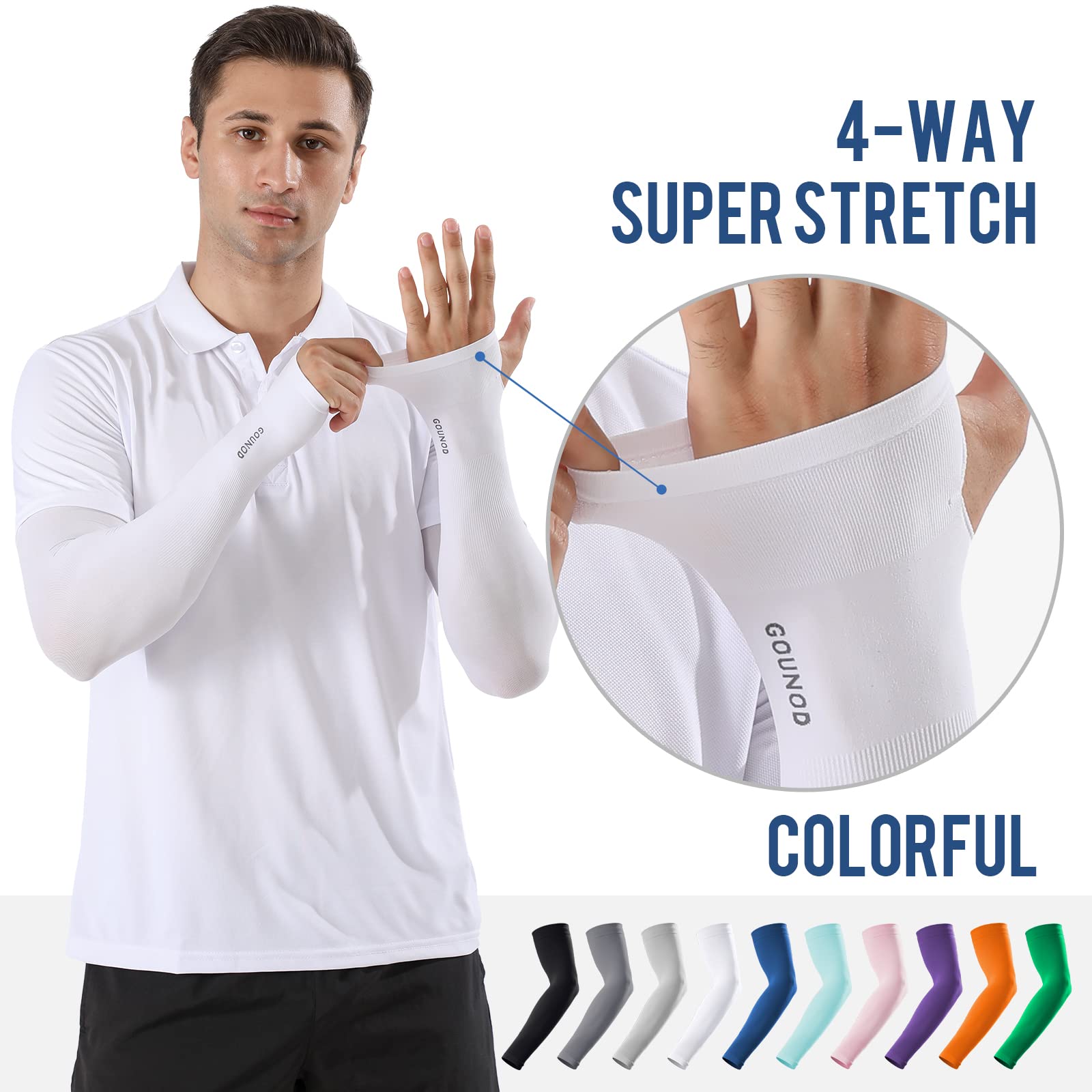 GOUNOD Plain Cuff Cooling Arm Sleeves UV Protection BXPK