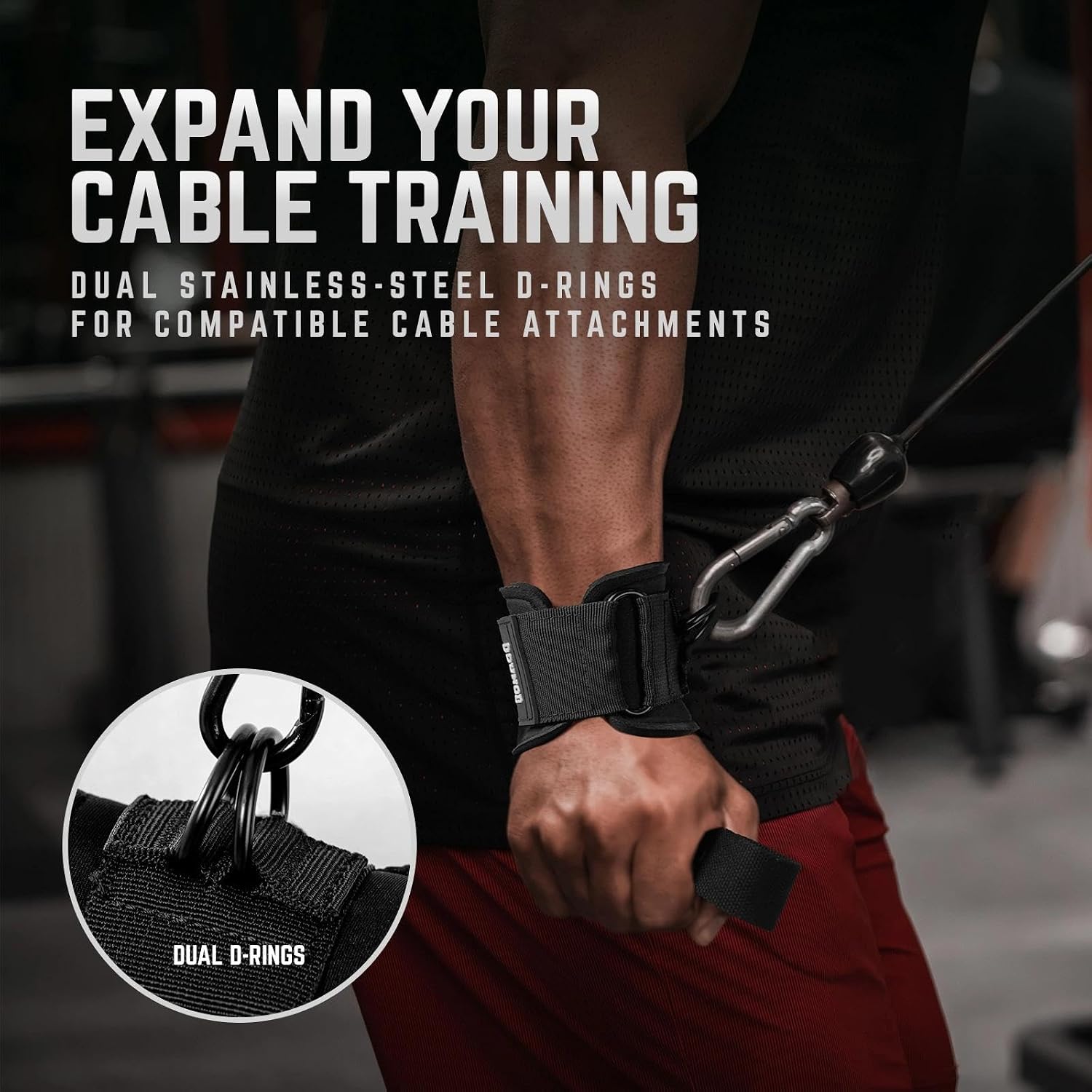 GOUNOD Lifting Wrist Straps with D Ring for Weightlifting & Gym ZLD005