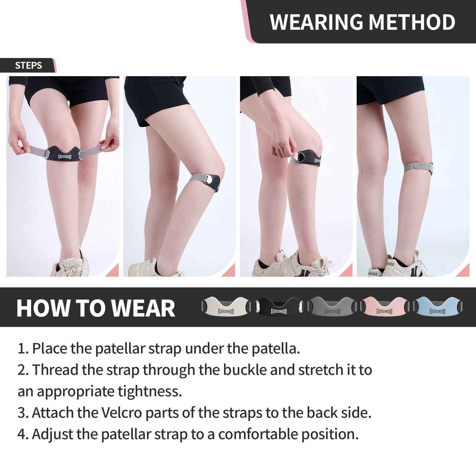 GOUNOD Silicone Patellar Tendon Support Strap BGD001
