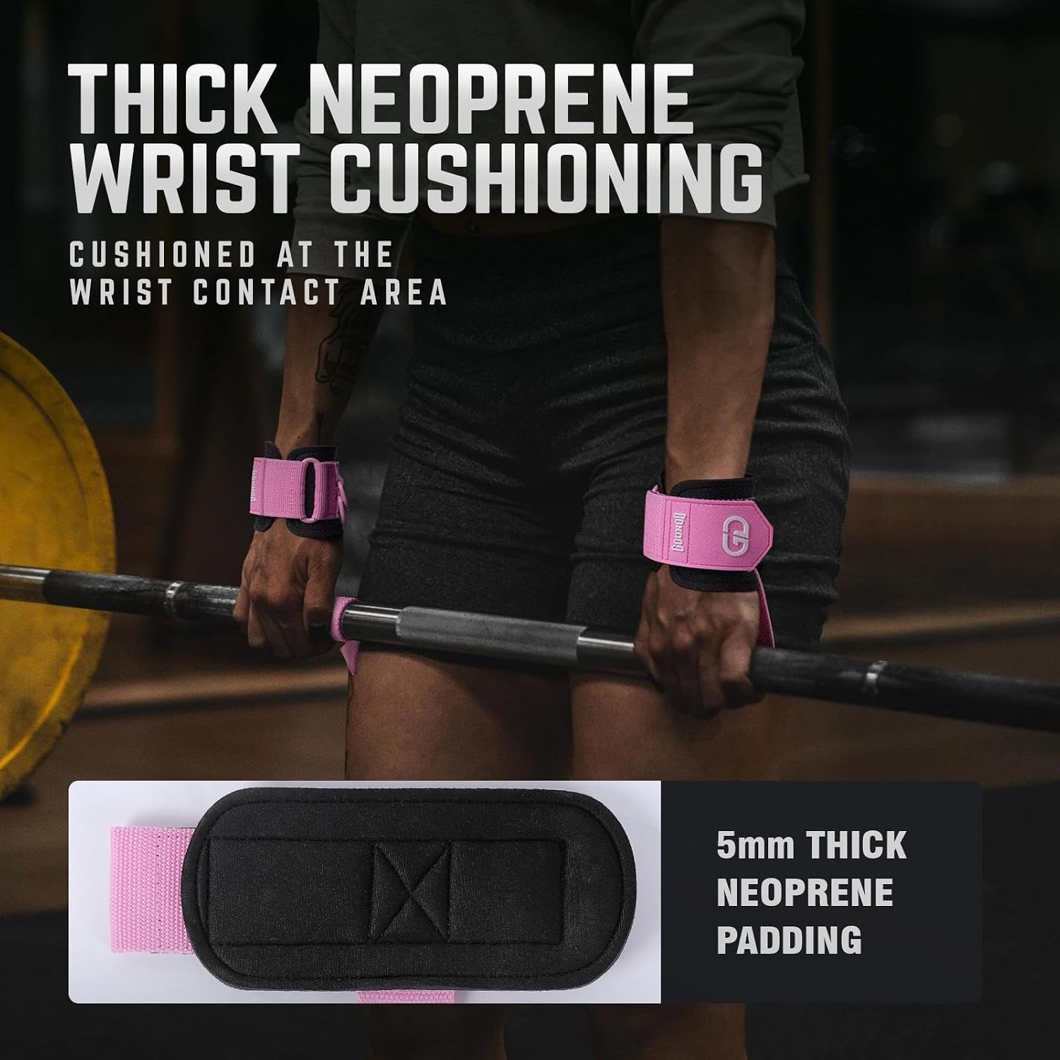GOUNOD Lifting Wrist Straps with D Ring for Weightlifting & Gym ZLD005
