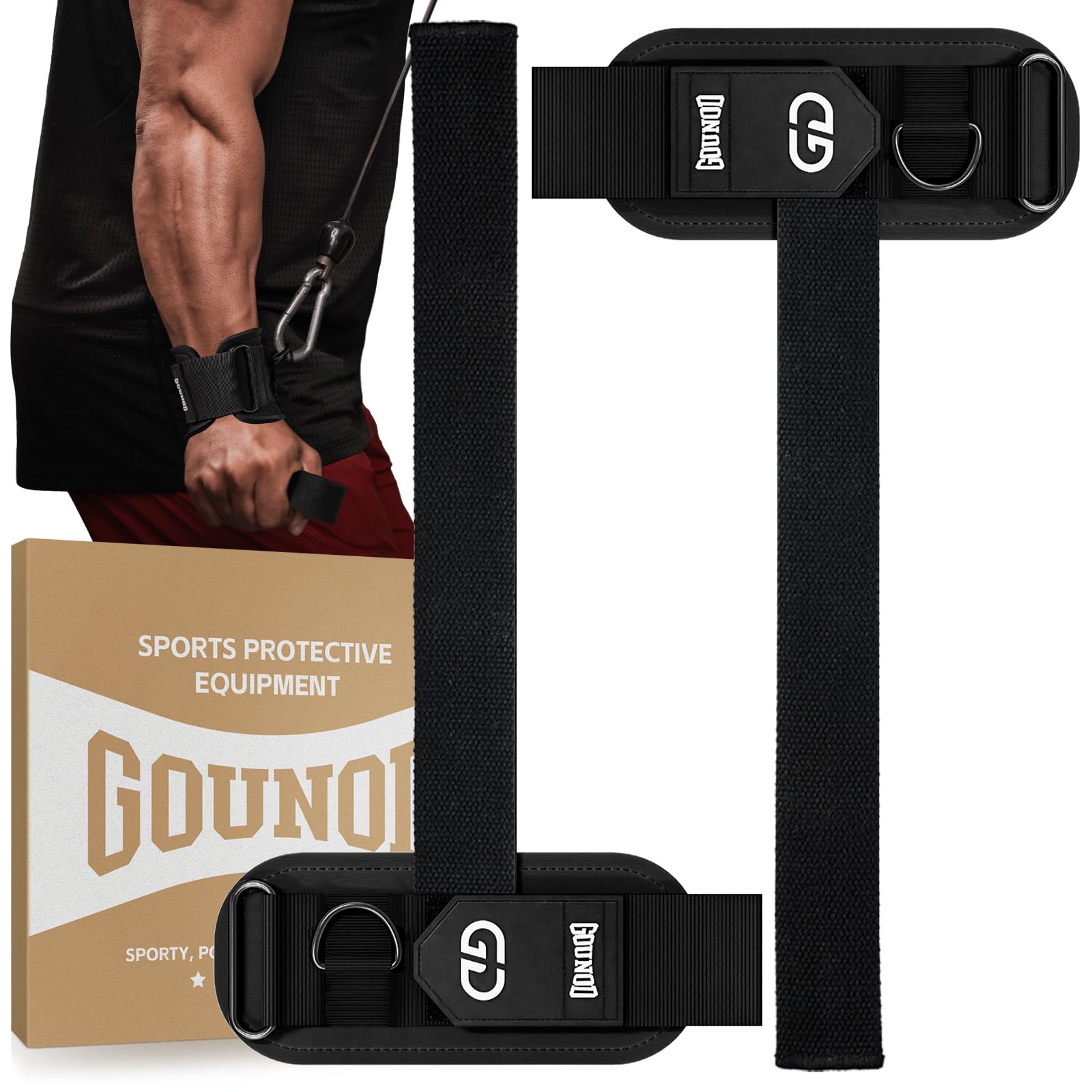 GOUNOD Lifting Wrist Straps with D Ring for Weightlifting & Gym ZLD005