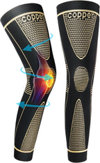 Copper Full Leg Sleeves Long Compression HJ013735