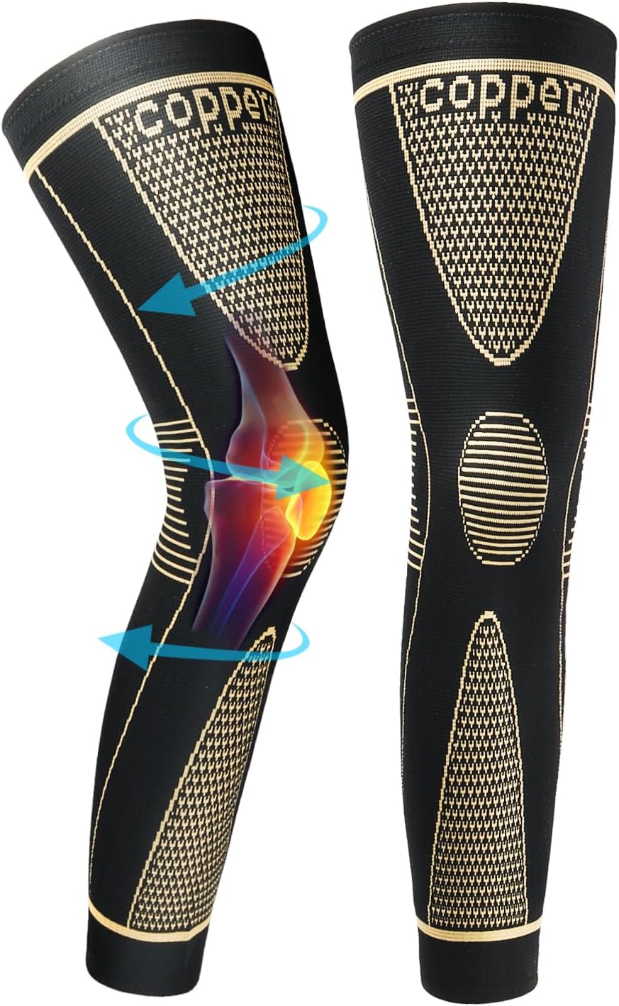 Copper Full Leg Sleeves Long Compression HJ013735