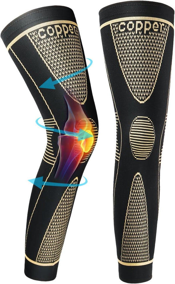 Copper Full Leg Sleeves Long Compression HJ013735