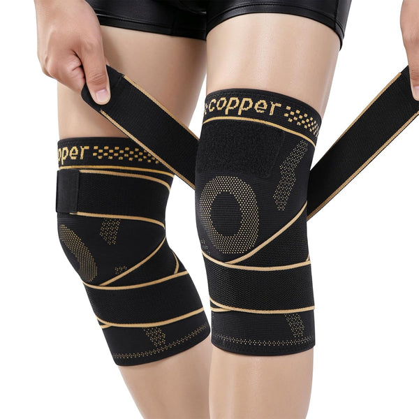 GOUNOD Copper Knee Compression Sleeve With Detachable Straps Meniscus Tear HX013