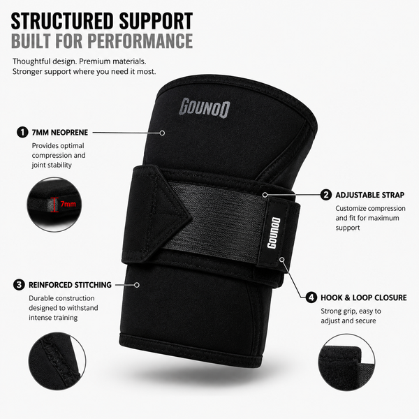 GOUNOD Knee Sleeves for Weightlifting - 7mm Neoprene Knee Sleeves HX012