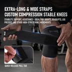 GOUNOD Knee Sleeves for Weightlifting with Wraparound Straps 7mm HX012