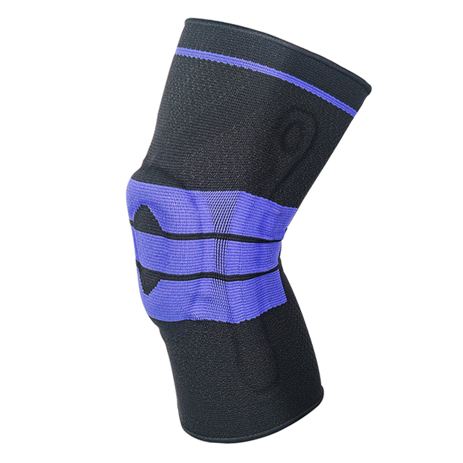 Knitted Sports Knee Brace with Silicone and Spring Support