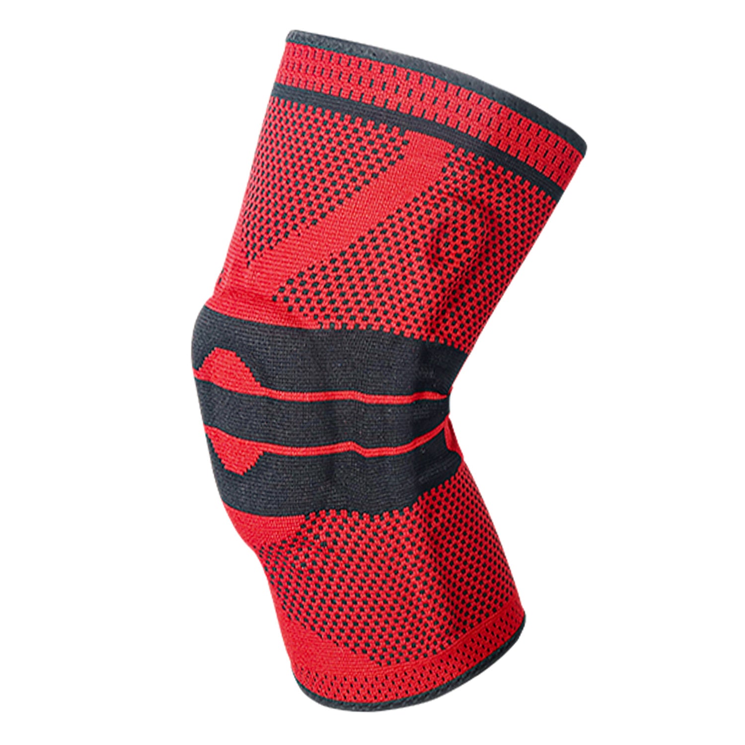 Knitted Sports Knee Brace with Silicone and Spring Support