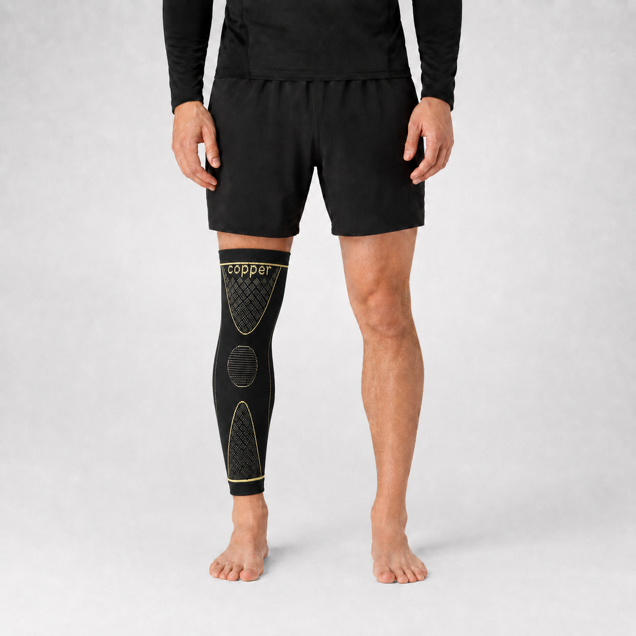 Copper Full Leg Sleeves Long Compression HJ013735